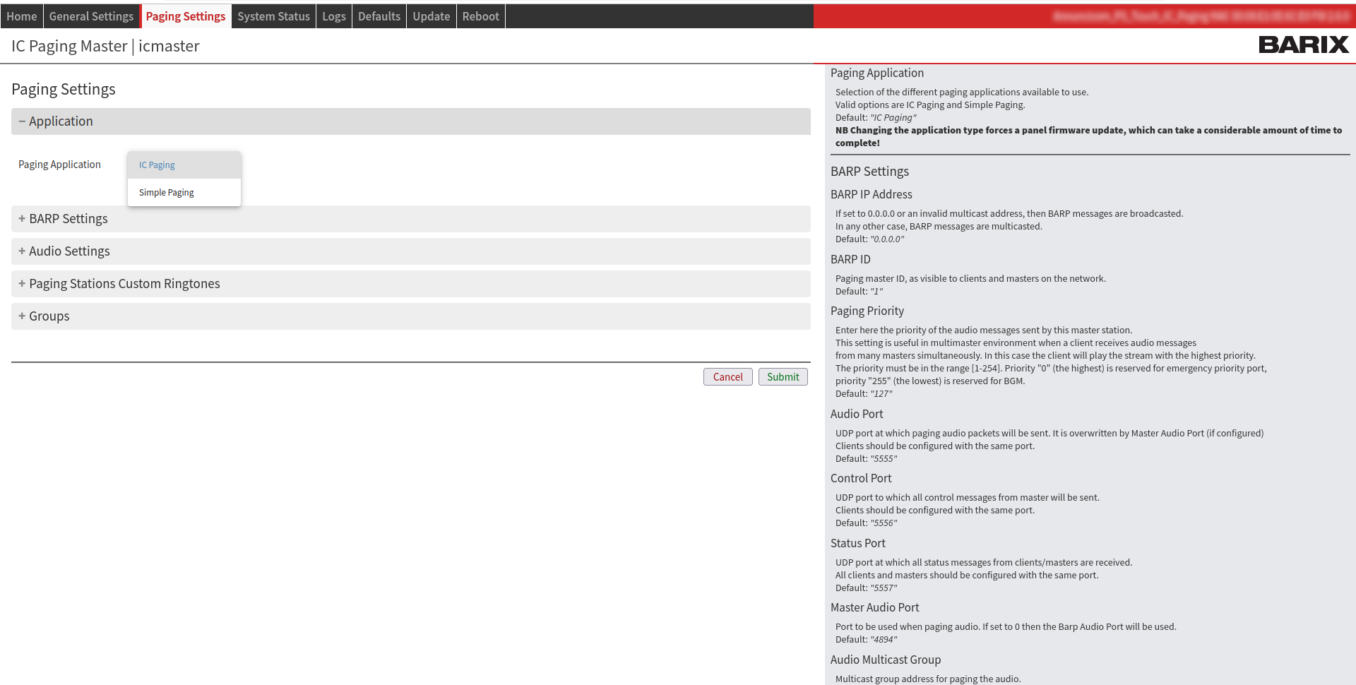 Fig.2 - Paging Application selection